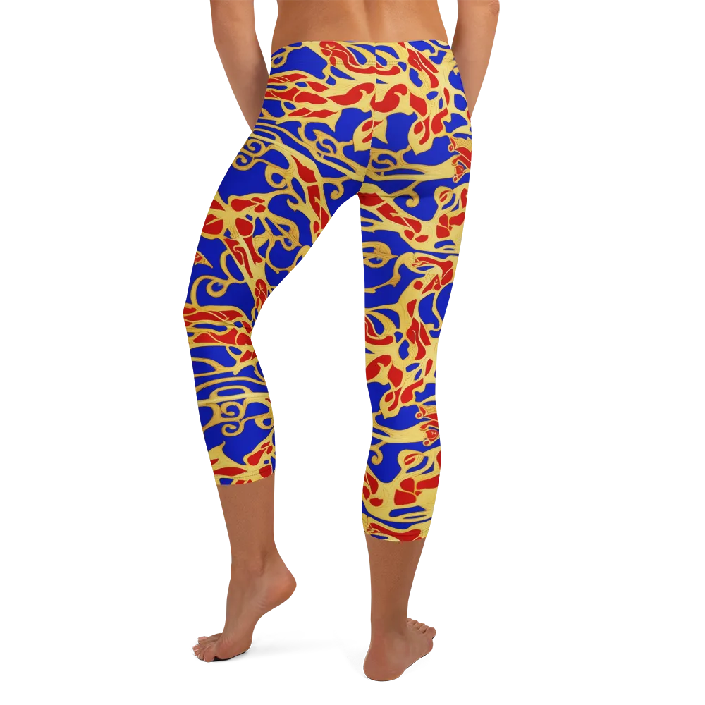 Royal Flame on Capri Leggings — Back