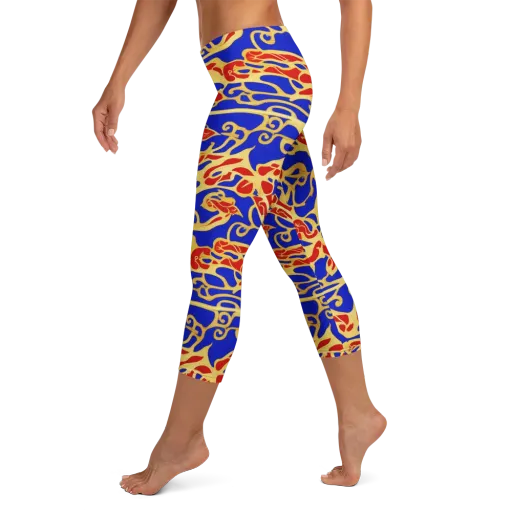 Royal Flame on a Capri Leggings