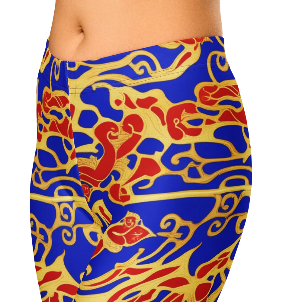 Royal Flame on Capri Leggings — Zoomed-in