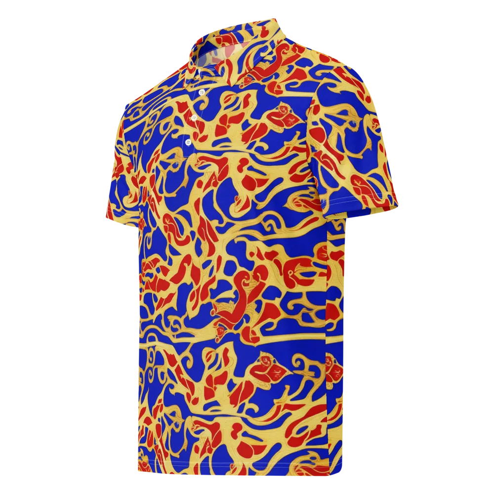 Royal Flame on Men's Slim Fit Polo Shirt — Left Front