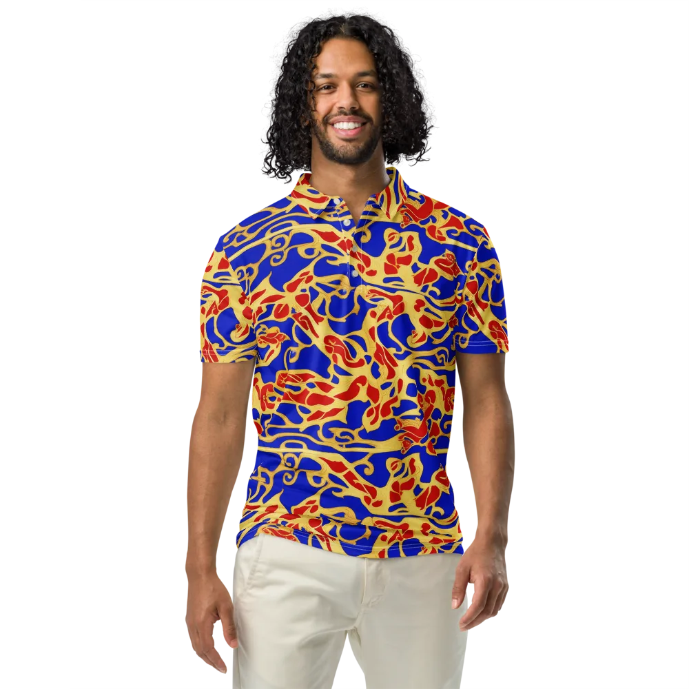 Royal Flame on Men's Slim Fit Polo Shirt — Front