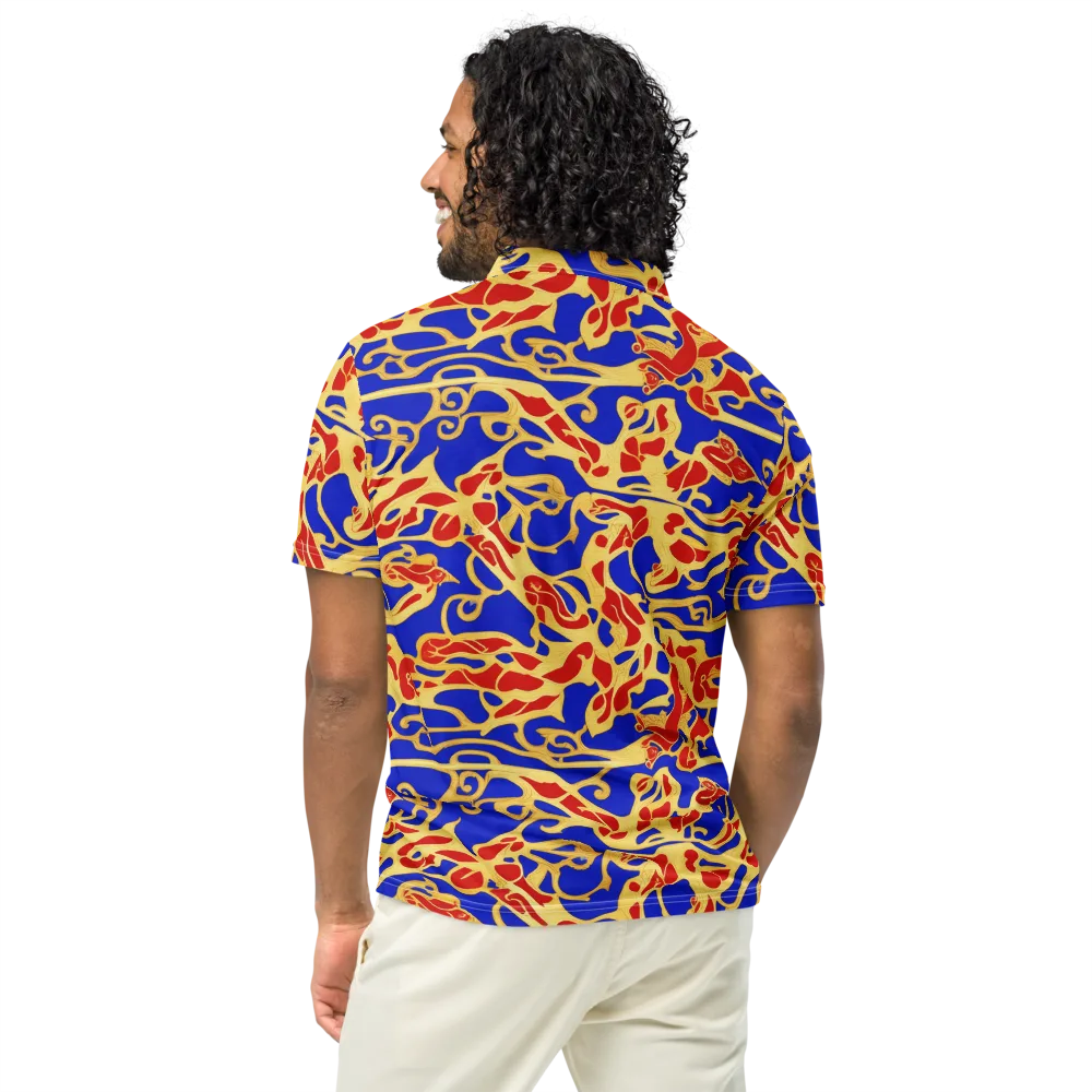 Royal Flame on Men's Slim Fit Polo Shirt — Back