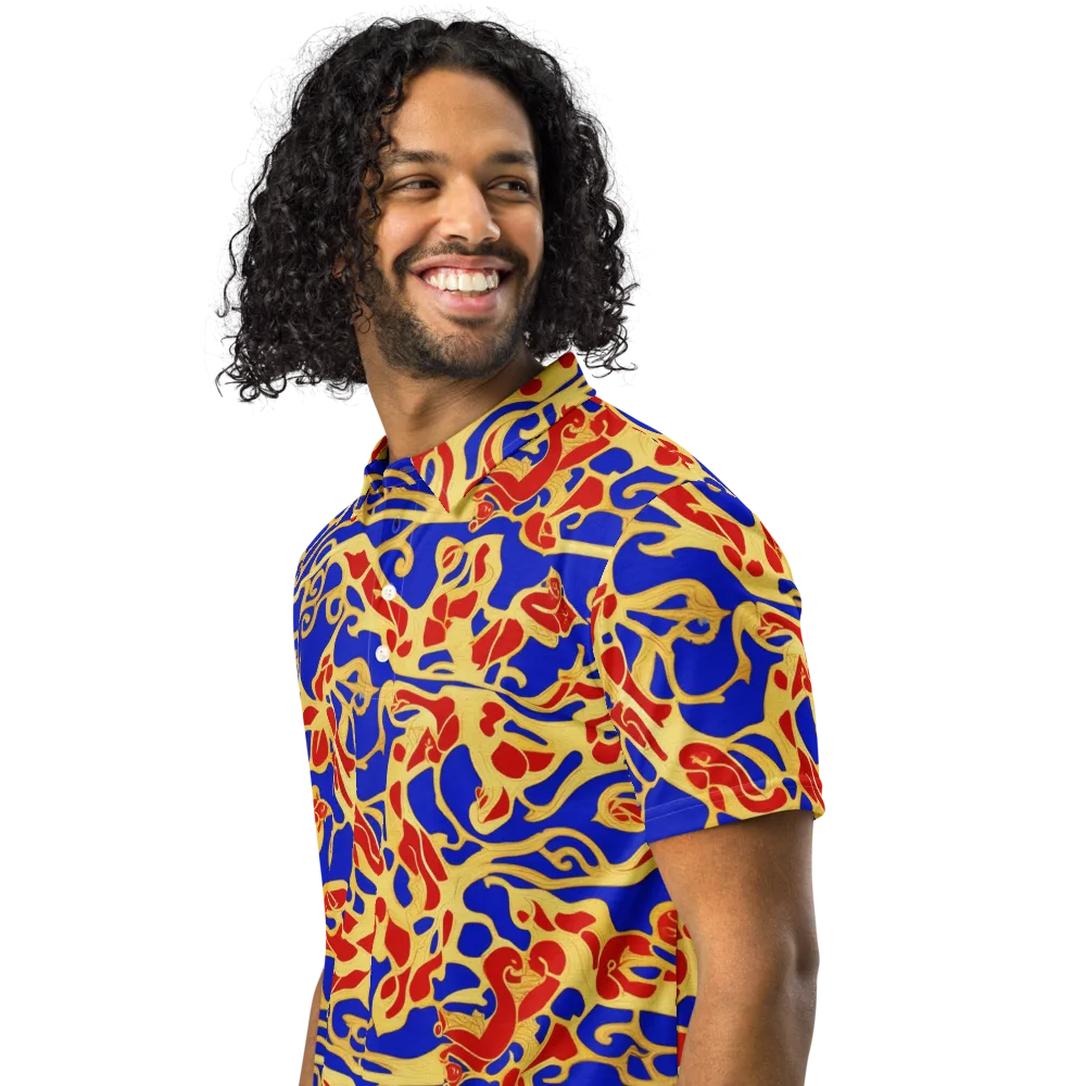 Royal Flame on Men's Slim Fit Polo Shirt — Left Front