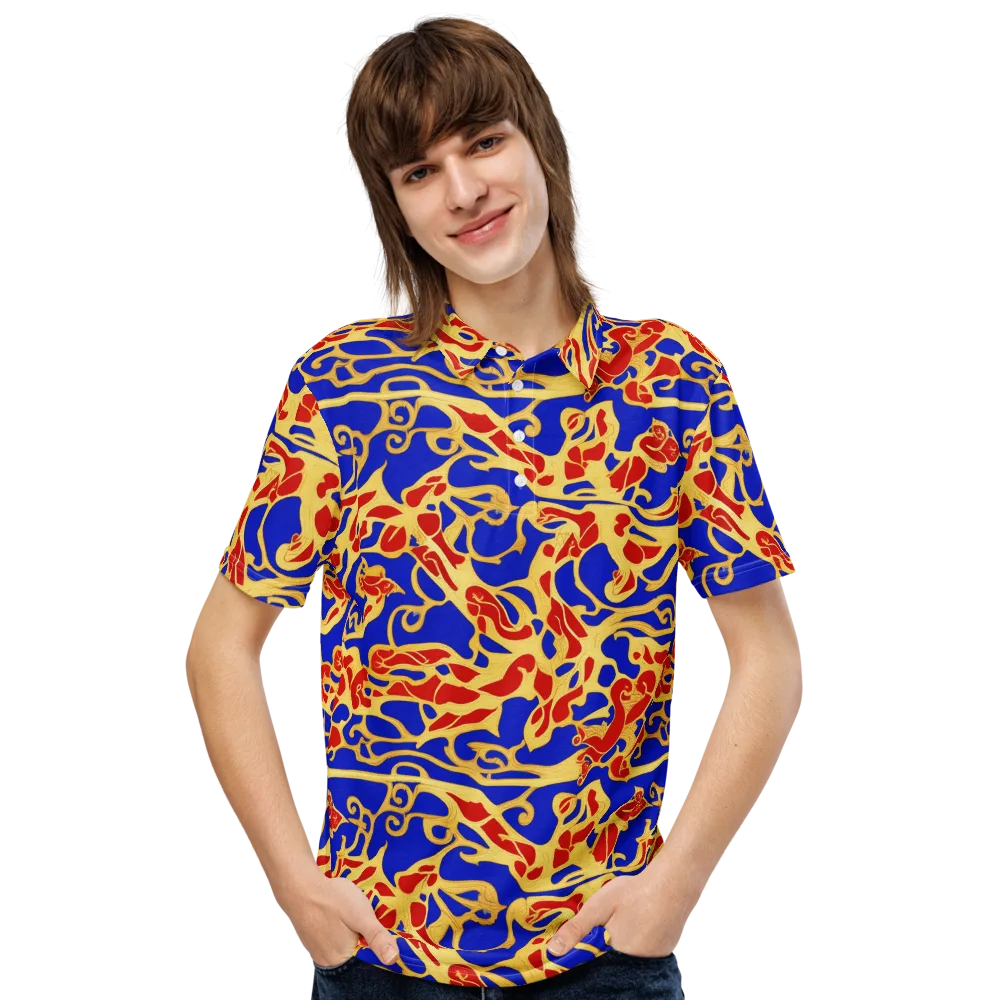 Royal Flame on Men's Slim Fit Polo Shirt — Front