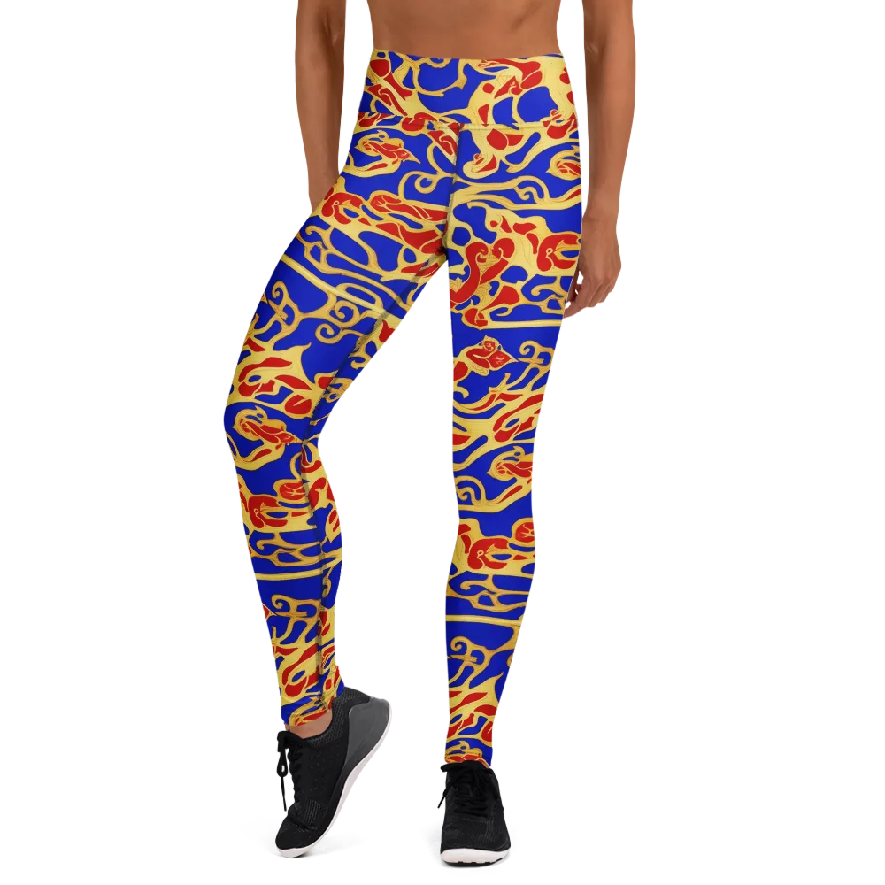 Royal Flame on Yoga Leggings — Front