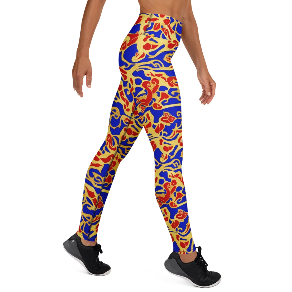 Royal Flame on Yoga Leggings — Right