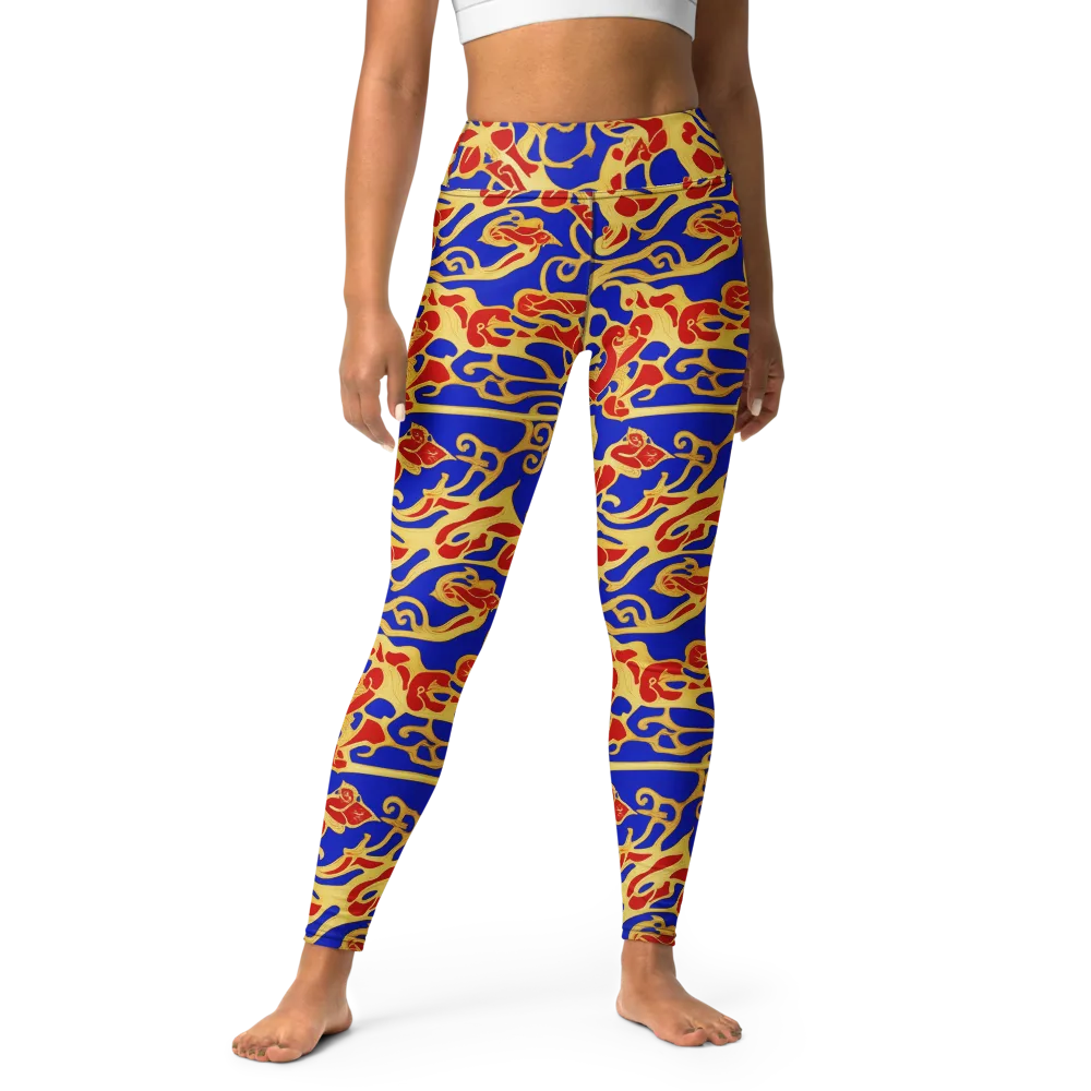 Royal Flame on Yoga Leggings — Front