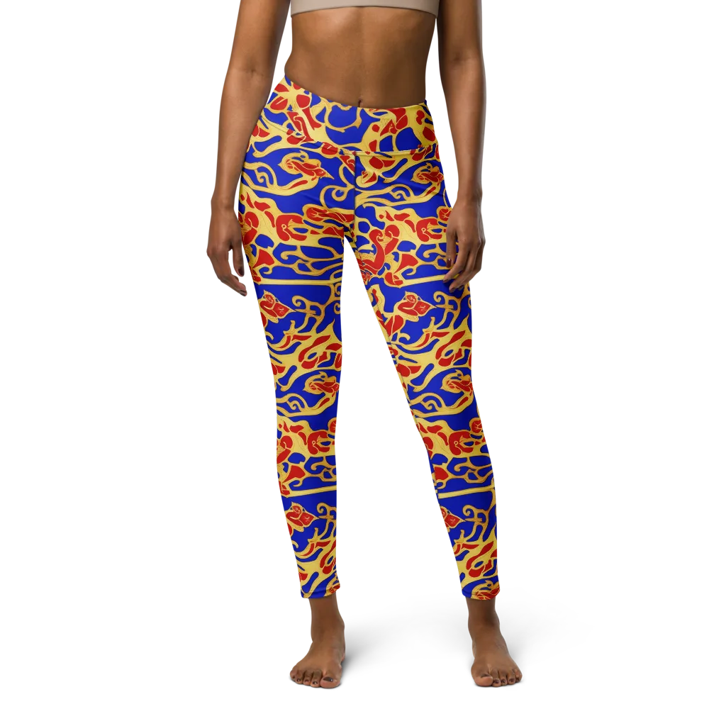 Royal Flame on Yoga Leggings — Front