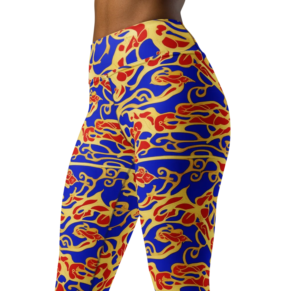 Royal Flame on Yoga Leggings — Left Front