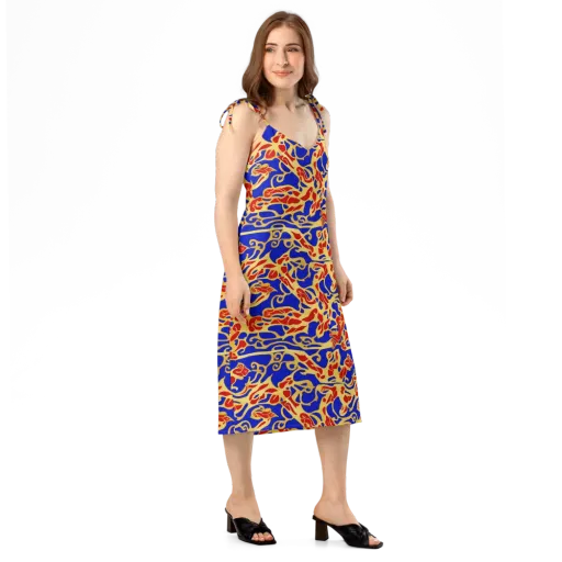 Royal Flame on a Slip Dress