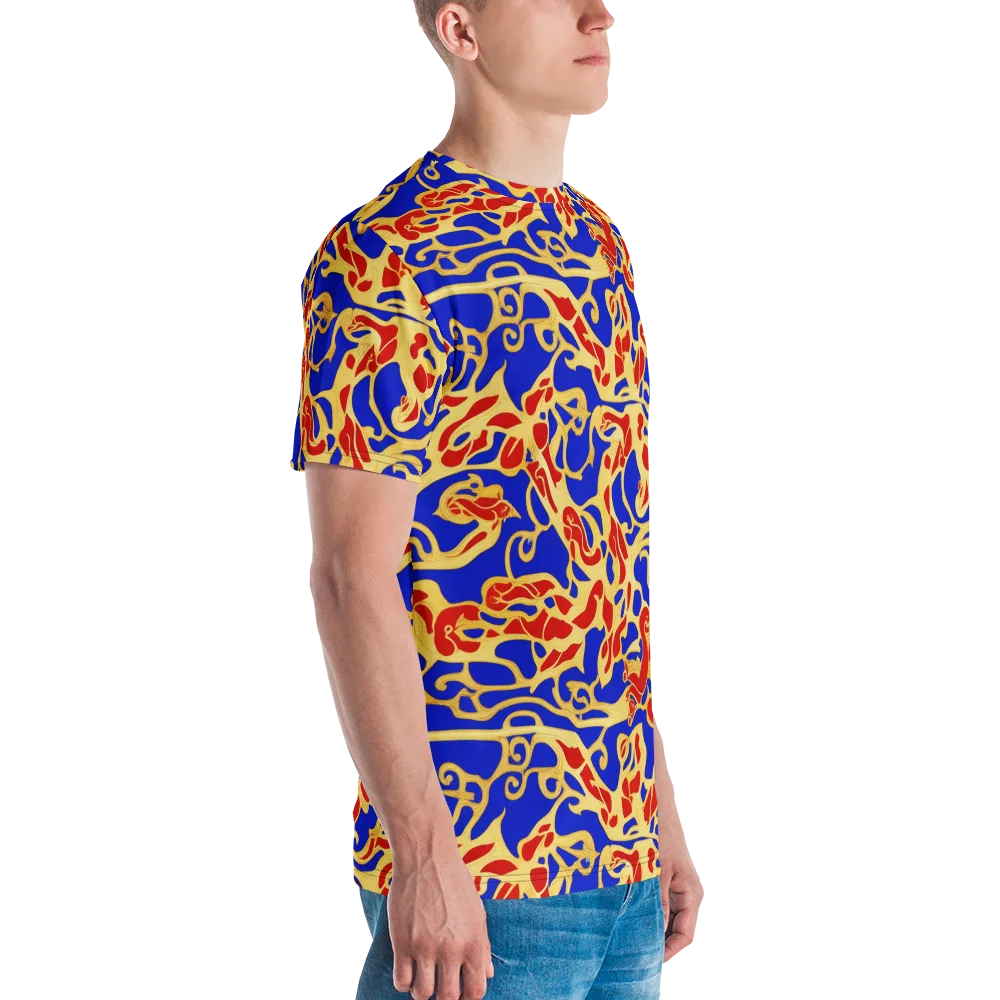 Royal Flame on Men's Crew Neck T-Shirt — Right