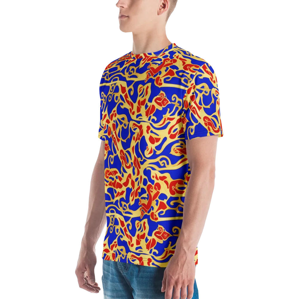 Royal Flame on Men's Crew Neck T-Shirt — Left