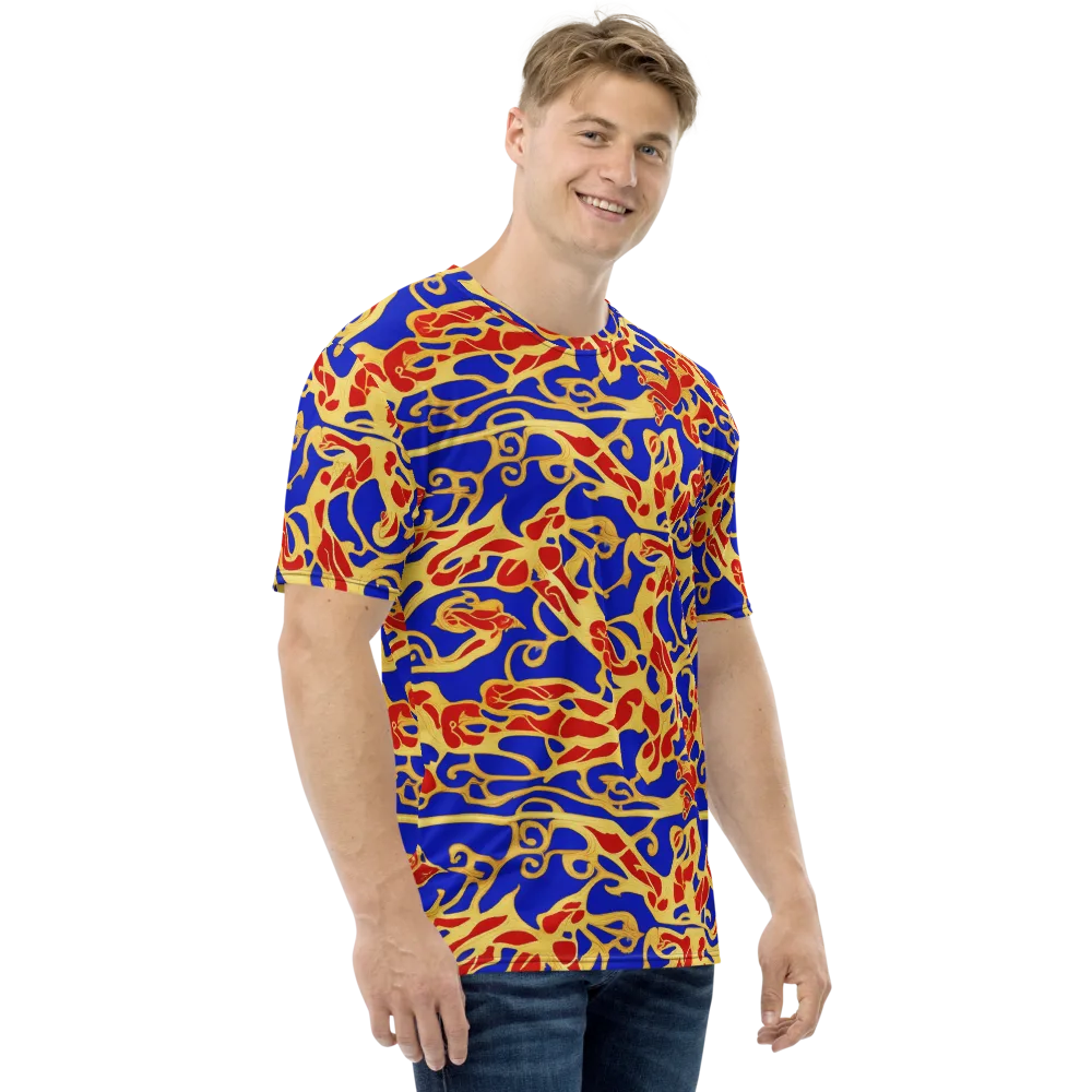 Royal Flame on Men's Crew Neck T-Shirt — Right