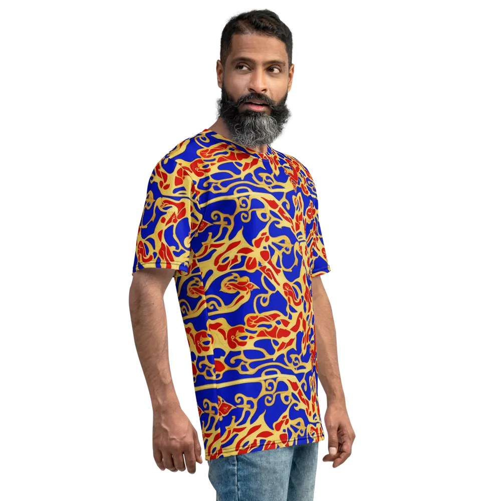 Royal Flame on Men's Crew Neck T-Shirt — Right