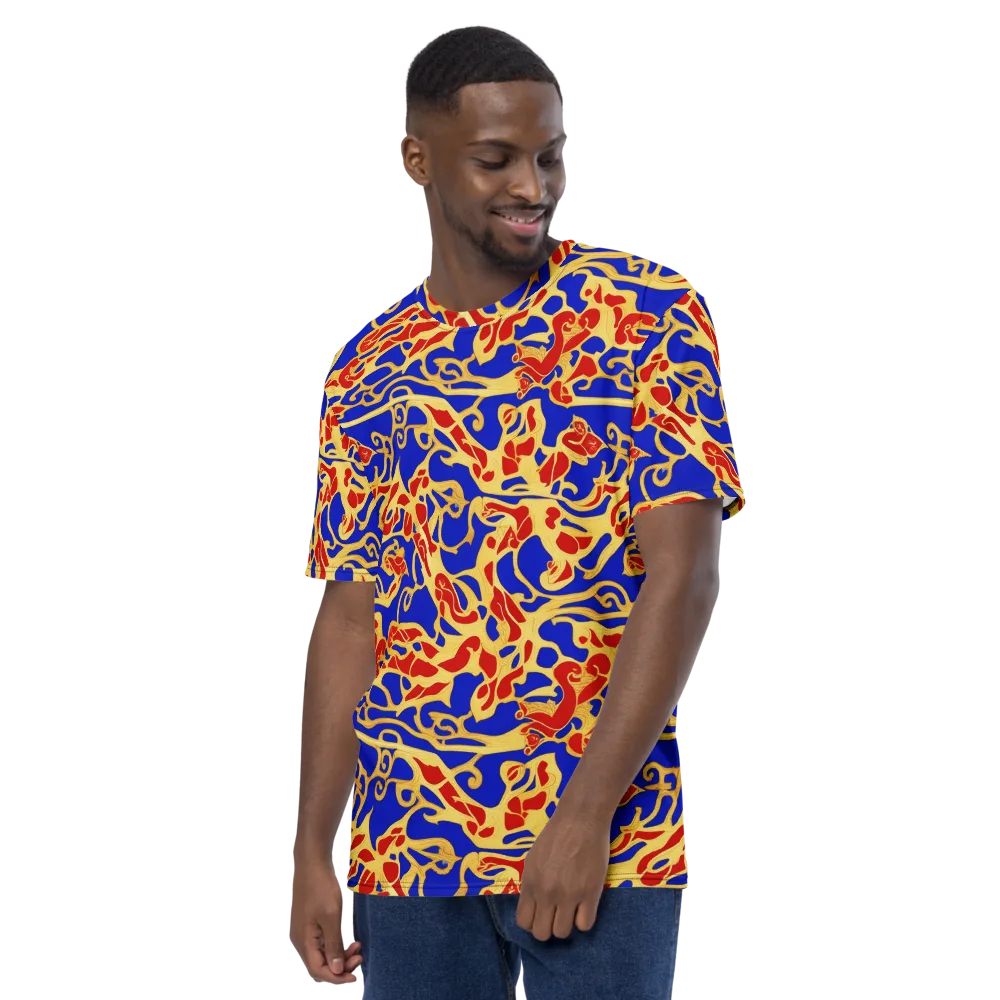 Royal Flame on Men's Crew Neck T-Shirt — Left