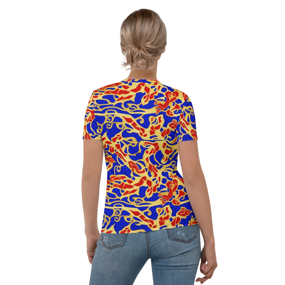Royal Flame on Women's Crew Neck T-Shirt — Back