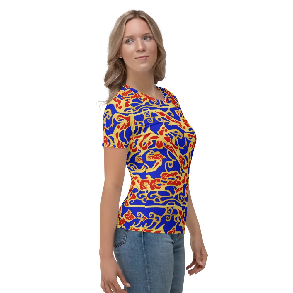 Royal Flame on Women's Crew Neck T-Shirt — Right