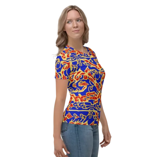 Royal Flame on a Women's Crew Neck T-Shirt