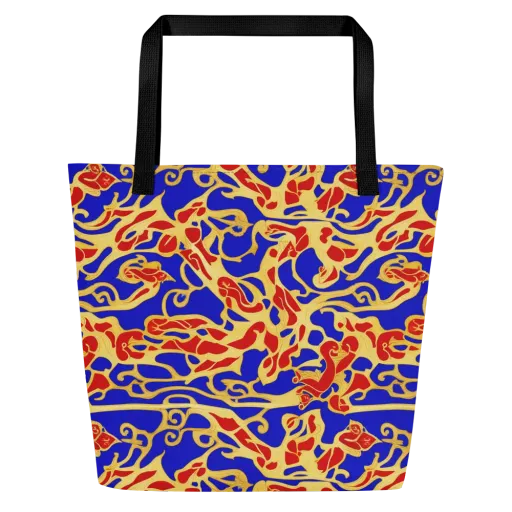 Royal Flame on a Large Tote Bag W/ Pocket
