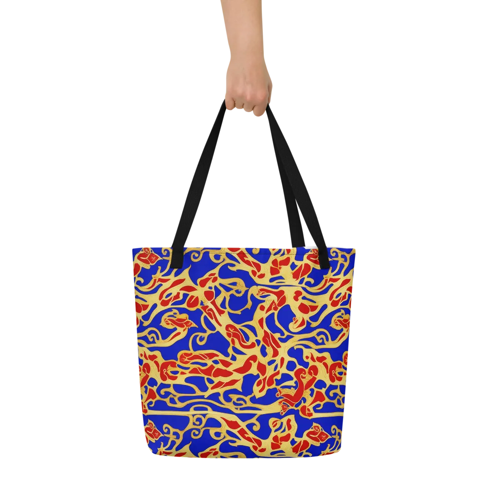 Royal Flame on Large Tote Bag W/ Pocket — Front