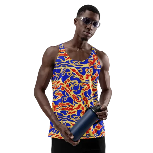 Royal Flame on a Men's Tank Top