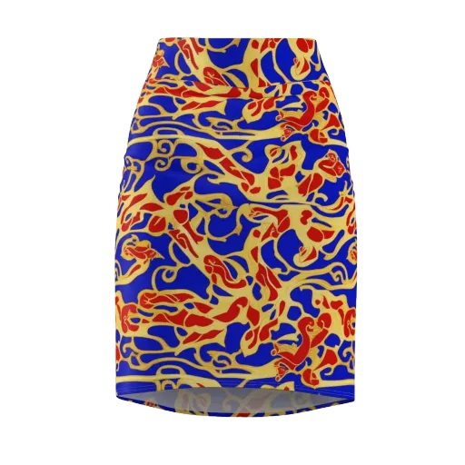 Royal Flame on a Pencil Skirt