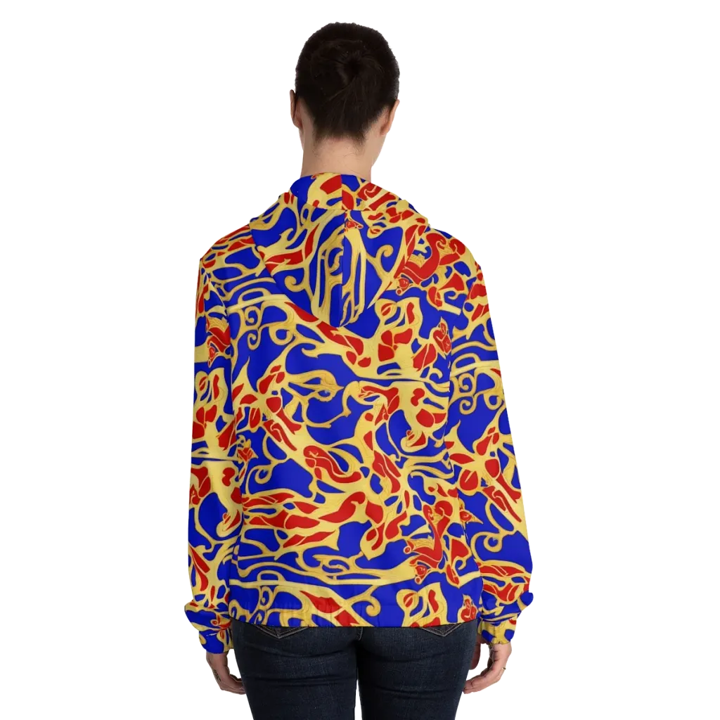 Royal Flame on Women's Full-Zip Hoodie — Back On Person