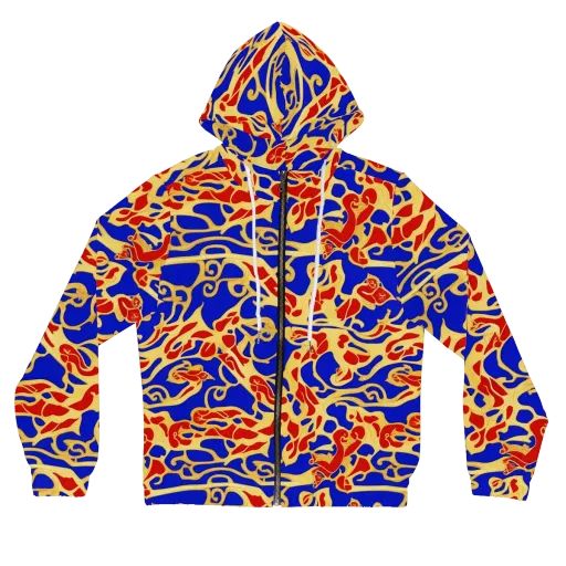 Royal Flame on a Women's Full-Zip Hoodie