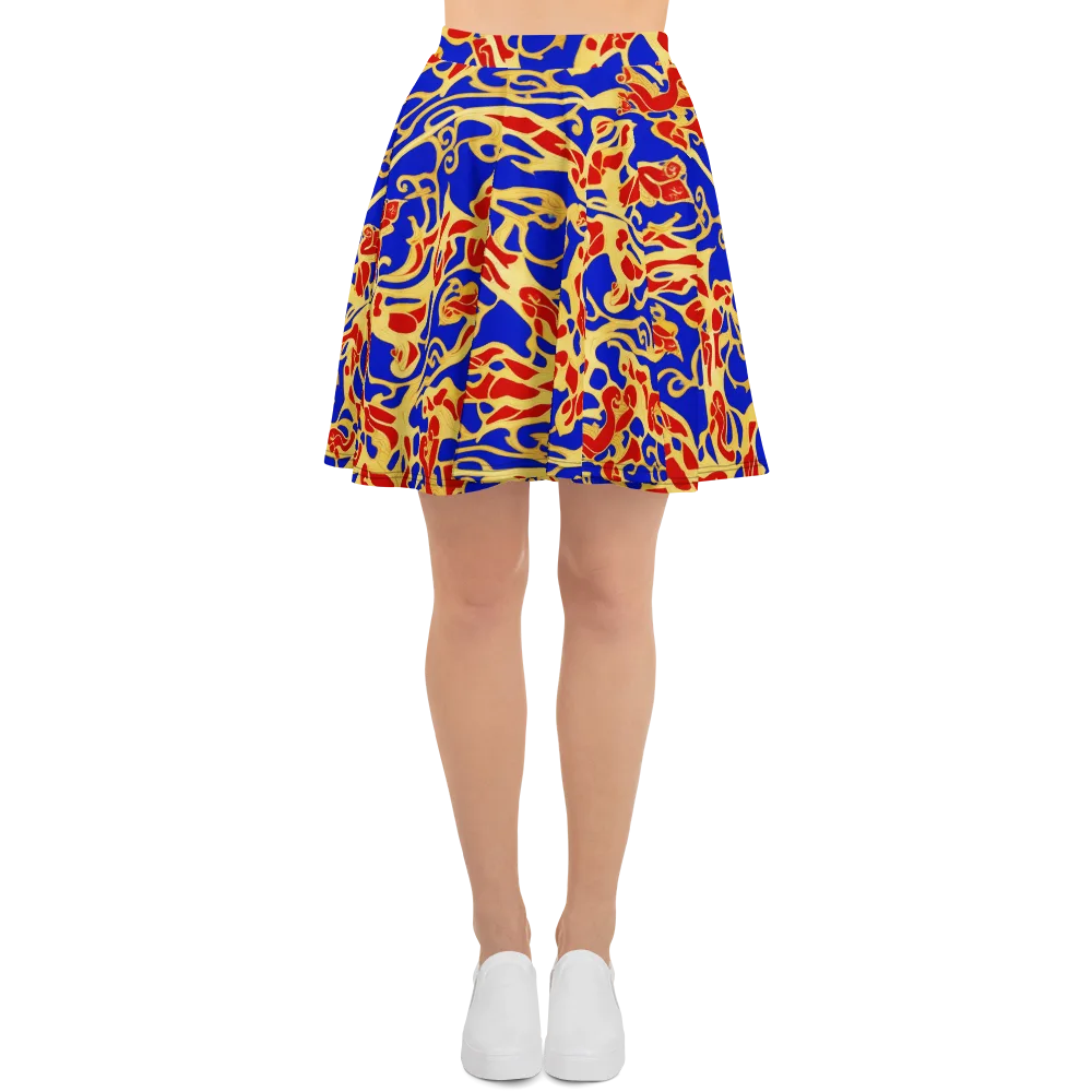 Royal Flame on Skater Skirt — Front