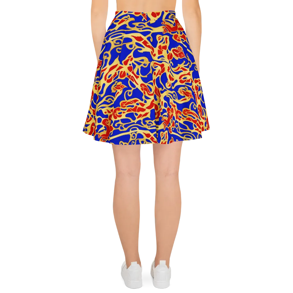 Royal Flame on Skater Skirt — Back