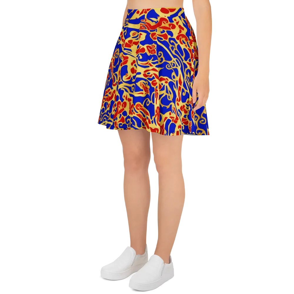 Royal Flame on Skater Skirt — Left