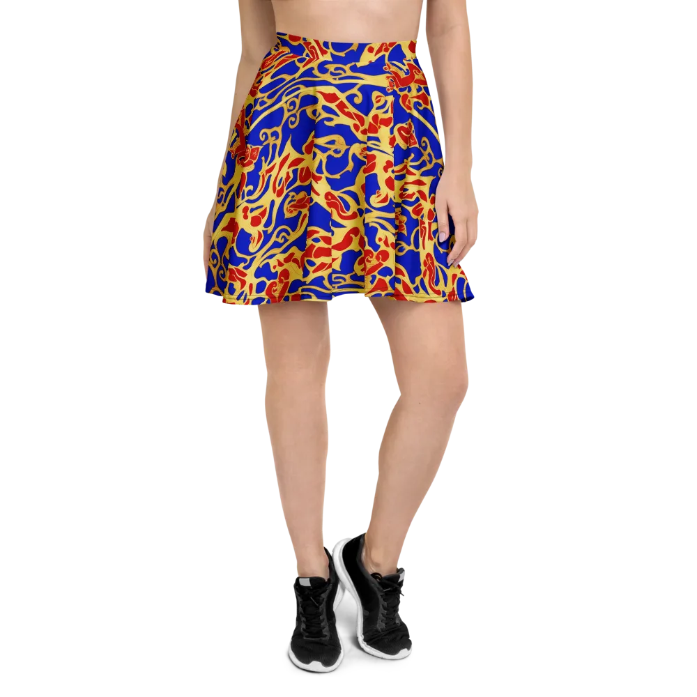 Royal Flame on Skater Skirt — Front