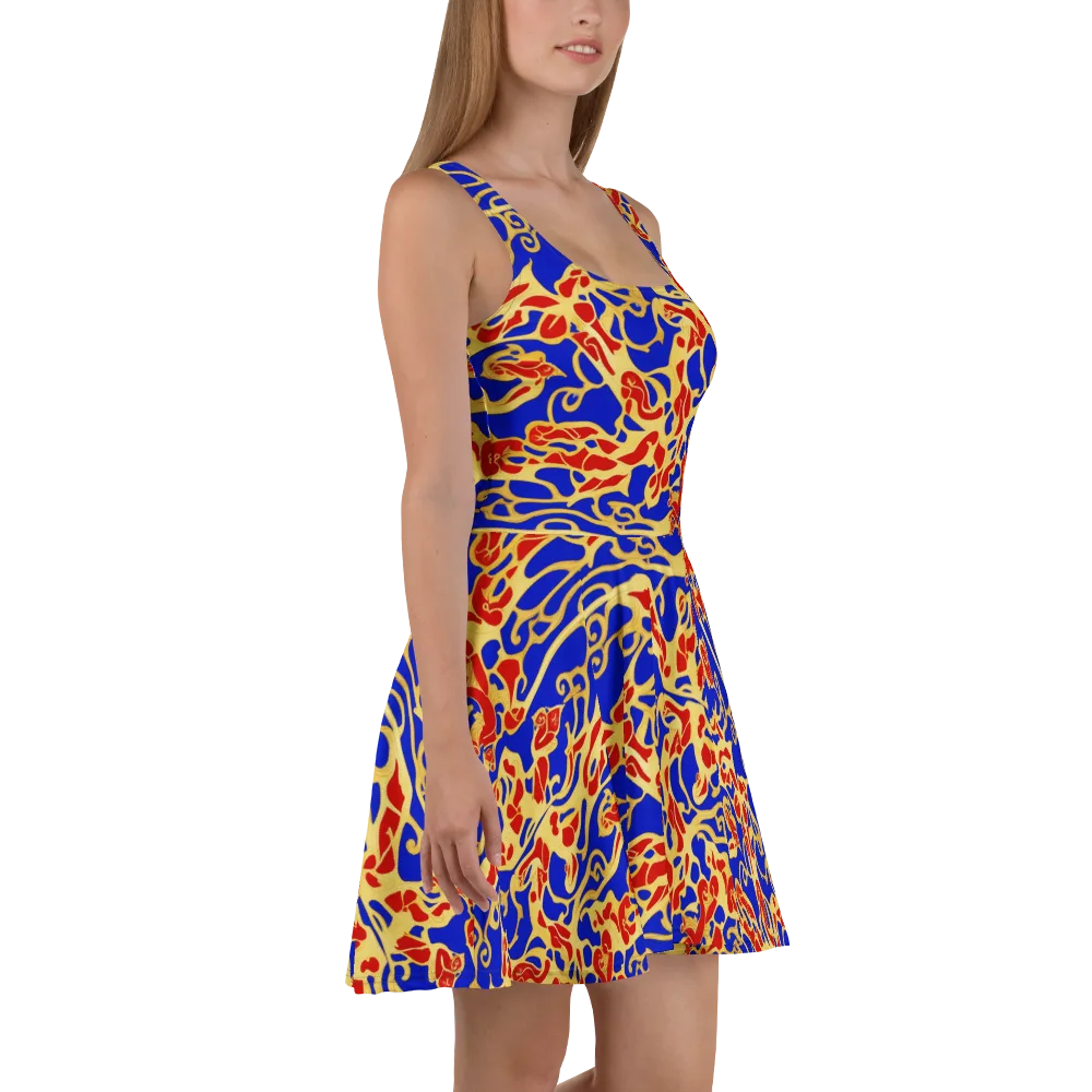 Royal Flame on Skater Dress — Right