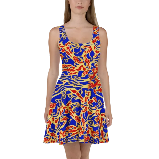 Royal Flame on a Skater Dress
