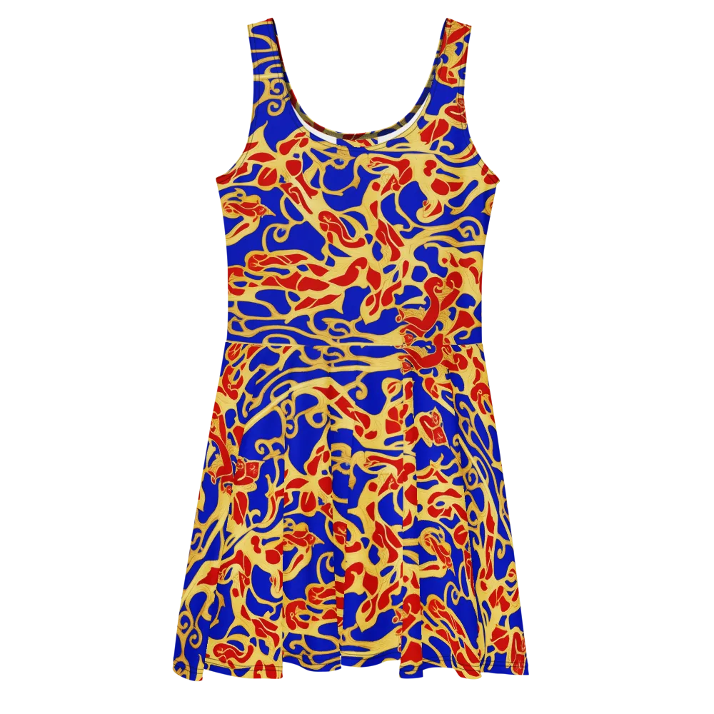 Royal Flame on Skater Dress — Front