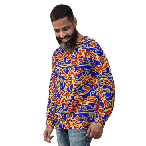 Royal Flame on a Sweatshirt