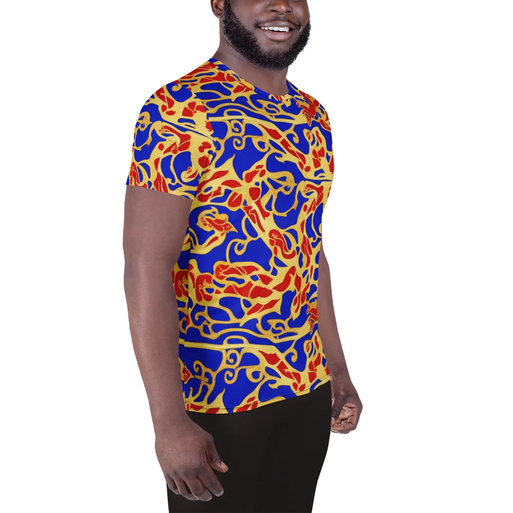 Royal Flame on Men's Athletic T-Shirt — Right