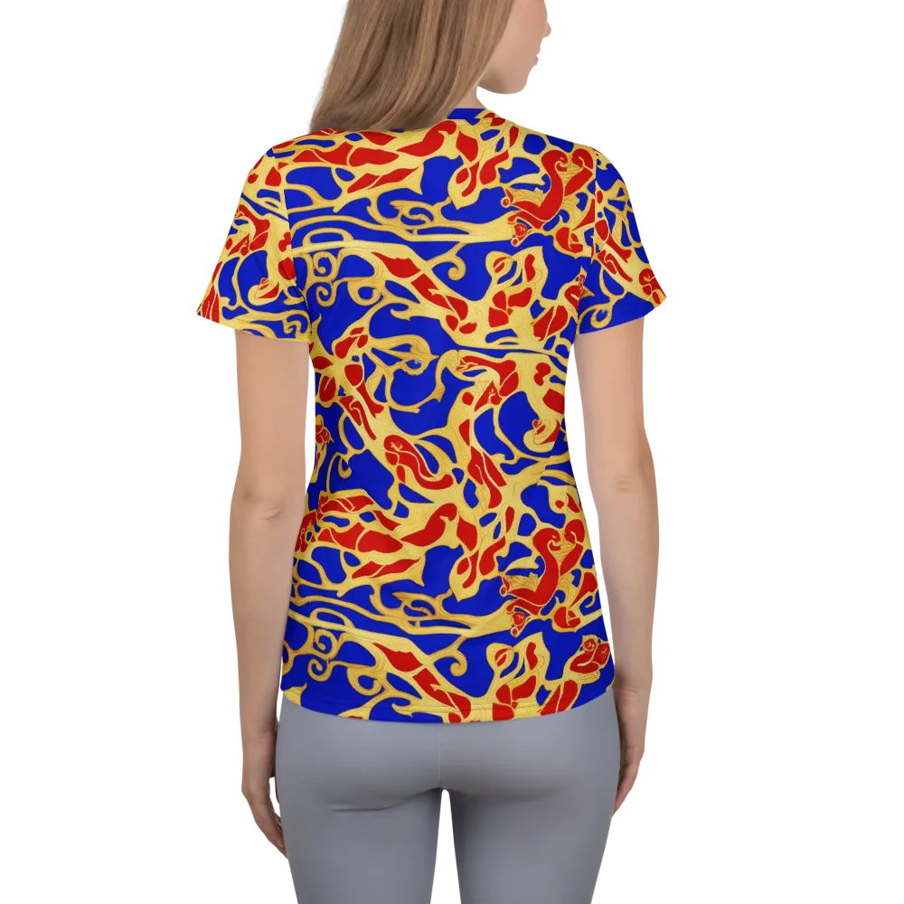 Royal Flame on Women's Athletic T-Shirt — Back