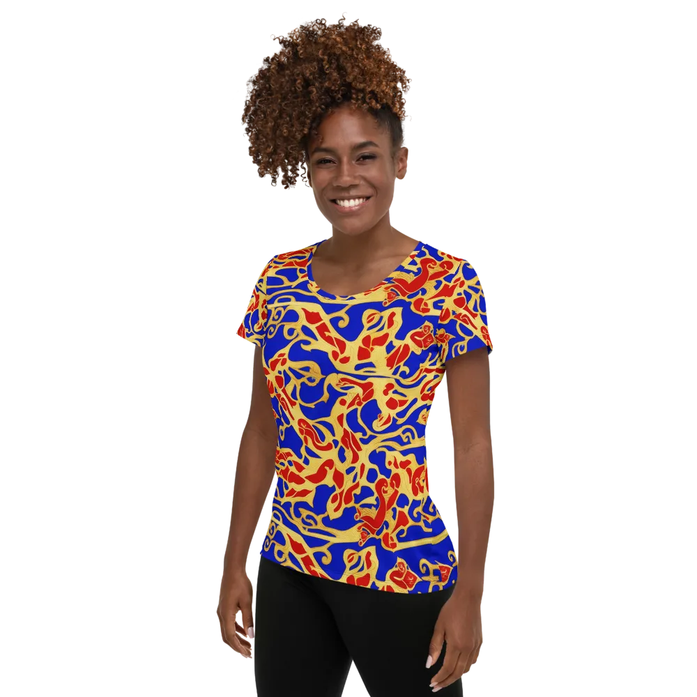 Royal Flame on Women's Athletic T-Shirt — Left