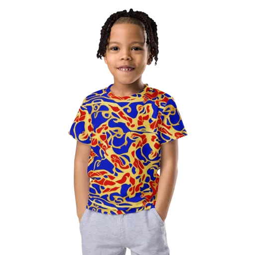 Royal Flame on a Kids Crew Neck T-Shirt