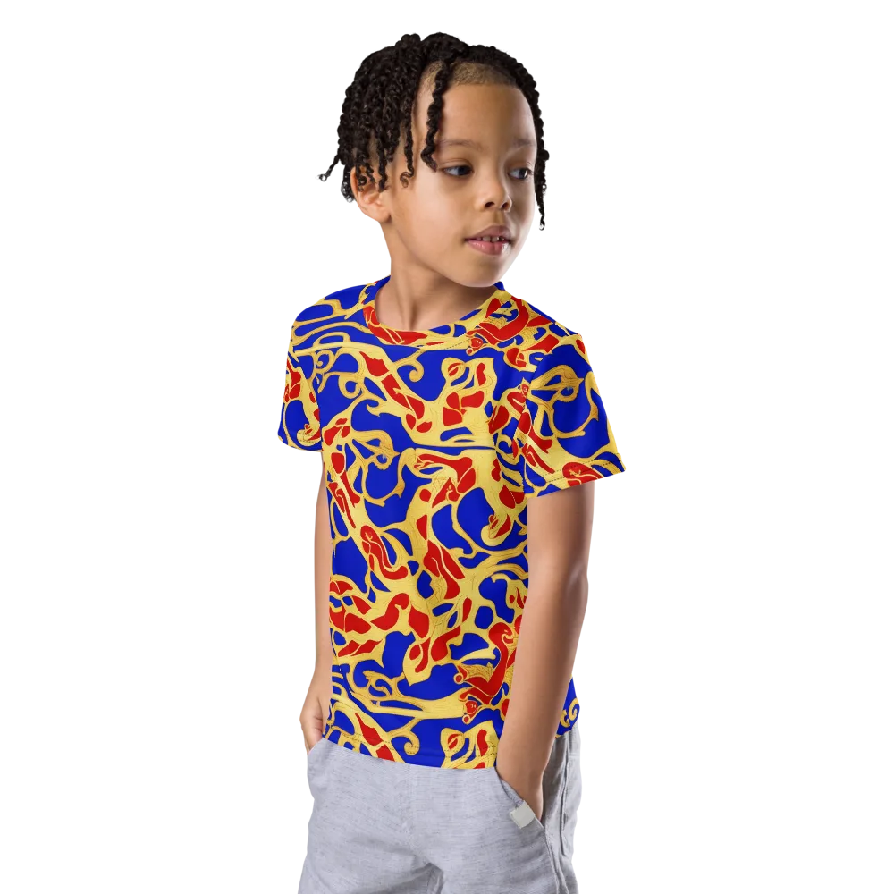 Royal Flame on Kids Crew Neck T-Shirt — Left Front