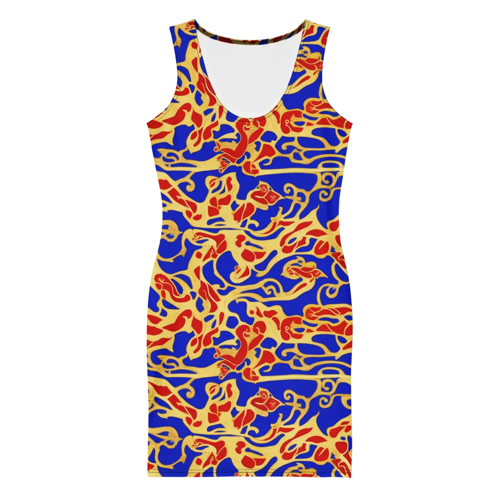 Royal Flame on Bodycon Dress — Front