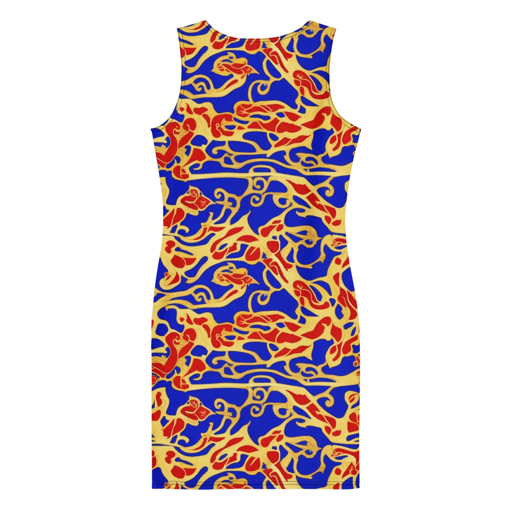 Royal Flame on Bodycon Dress — Back