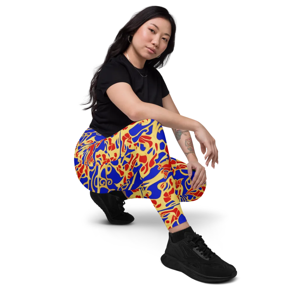 Royal Flame on Leggings with Pockets — Right Front