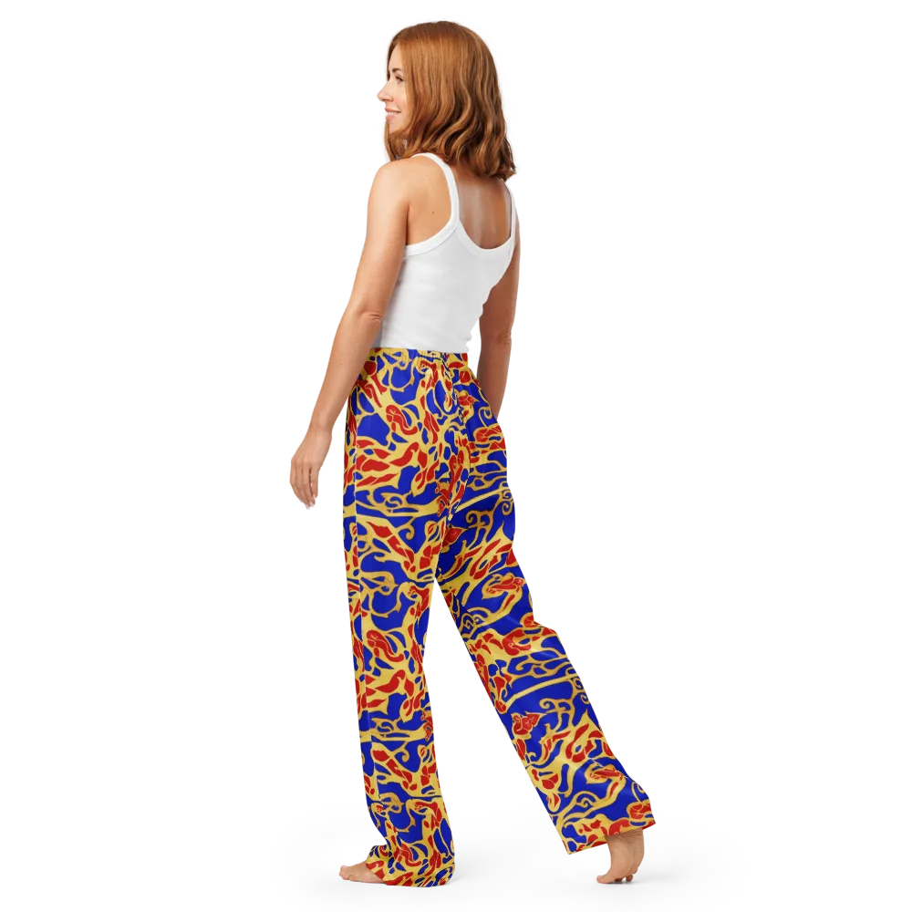 Royal Flame on Women's Pajama Pants — Back