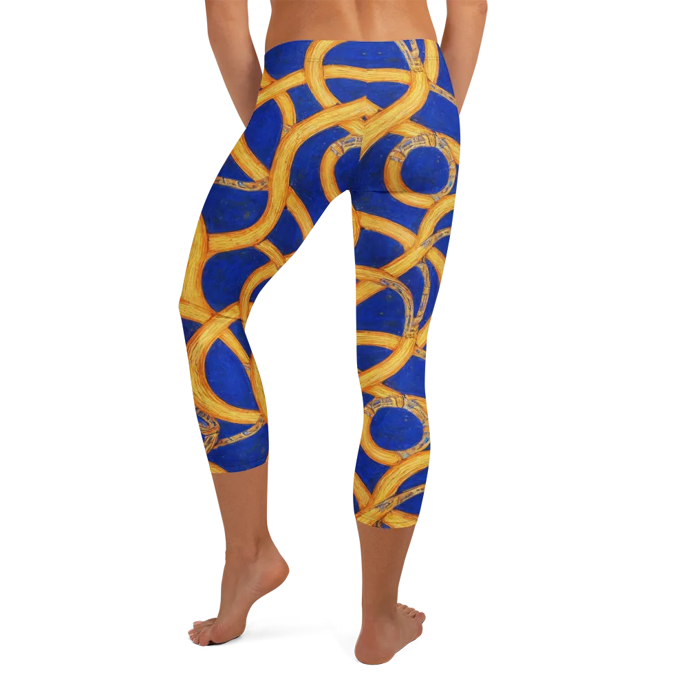 Cobalt Lariat on Capri Leggings — Back