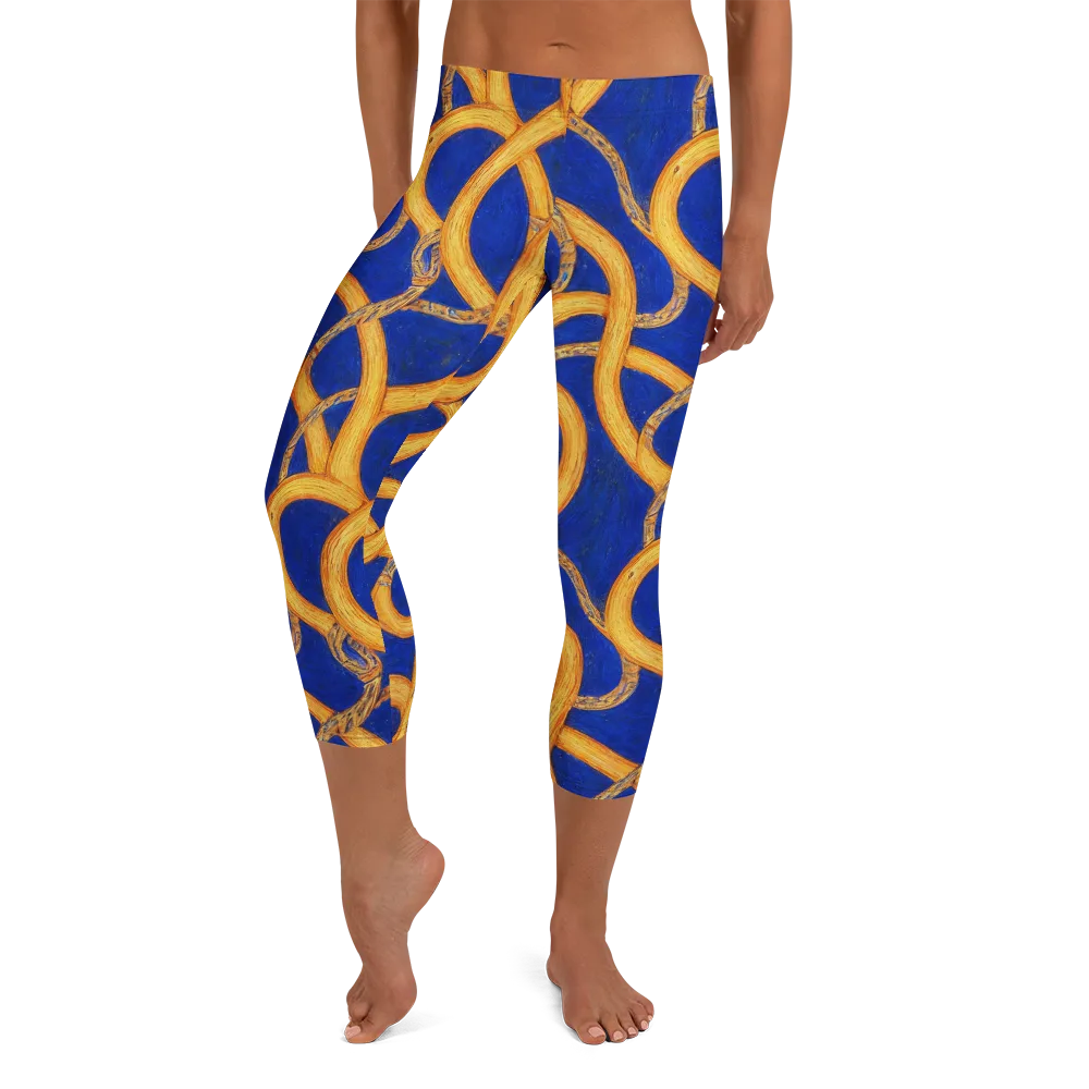 Cobalt Lariat on Capri Leggings — Front
