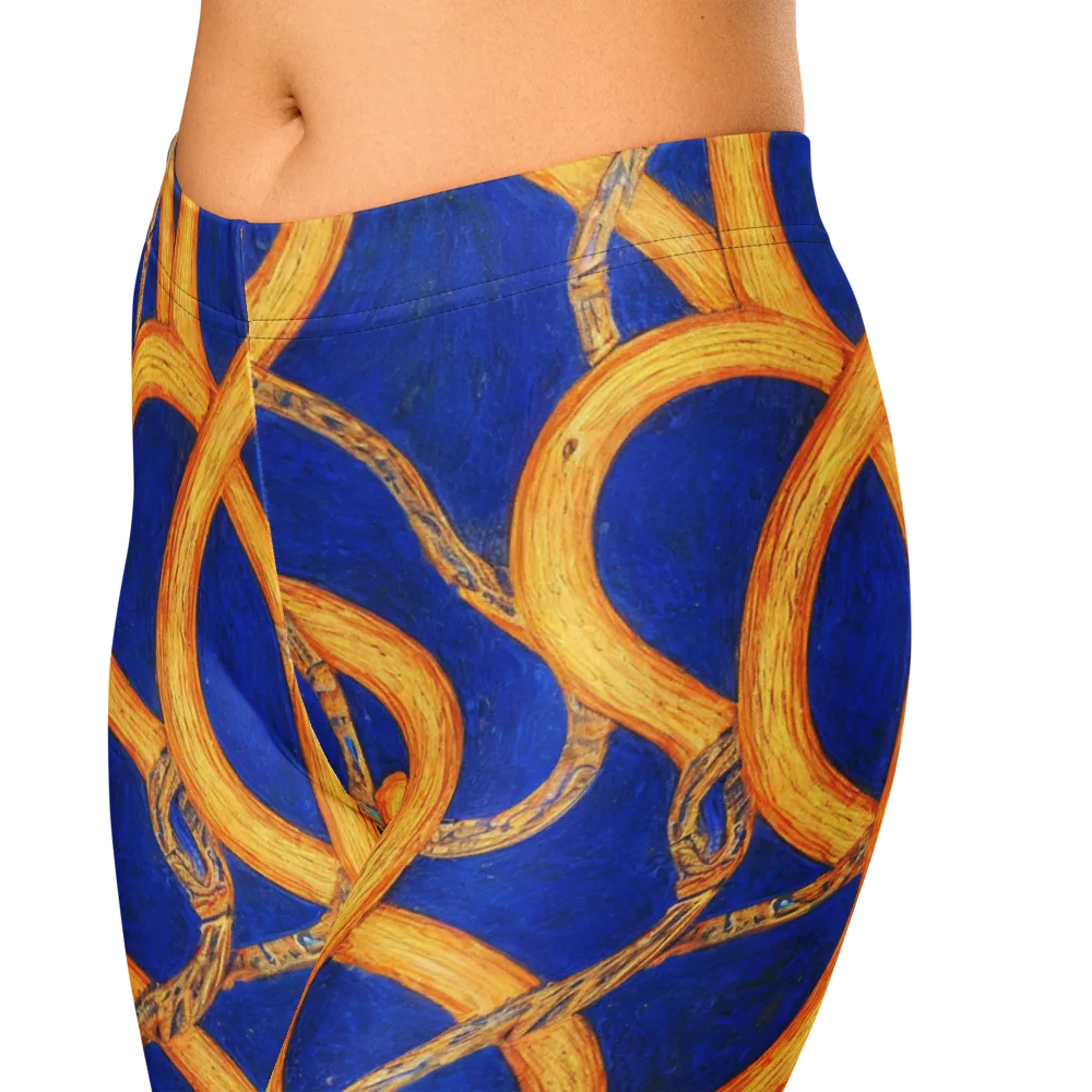 Cobalt Lariat on Capri Leggings — Zoomed-in