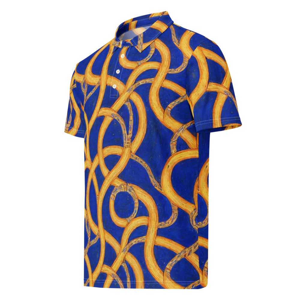 Cobalt Lariat on Men's Slim Fit Polo Shirt — Left Front