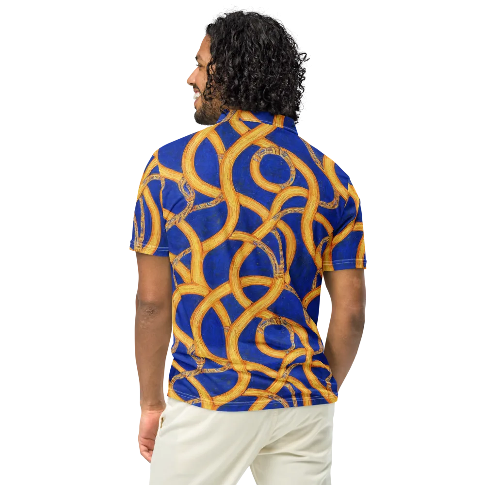 Cobalt Lariat on Men's Slim Fit Polo Shirt — Back